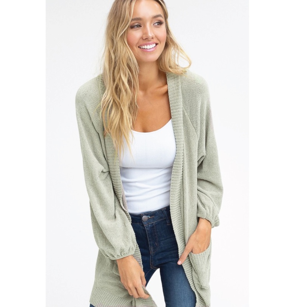 ♡ PRE-ORDER! ♡ $49 - Soft Chenille Olive Cardigan